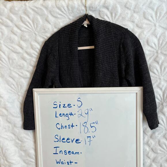 Eileen fisher gray open front 3/4 sleeve cardigan preowned great condition sz S - Picture 6 of 6